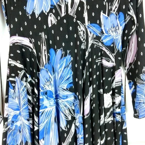 Free People blue floral long sleeve maxi dress - Picture 6 of 6